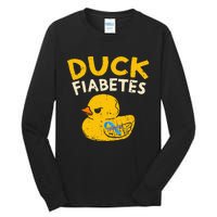 Diabetes Awareness I Duck Fiabetes I Cool Rubber Duck Tall Long Sleeve T-Shirt