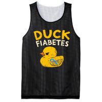 Diabetes Awareness I Duck Fiabetes I Cool Rubber Duck Mesh Reversible Basketball Jersey Tank