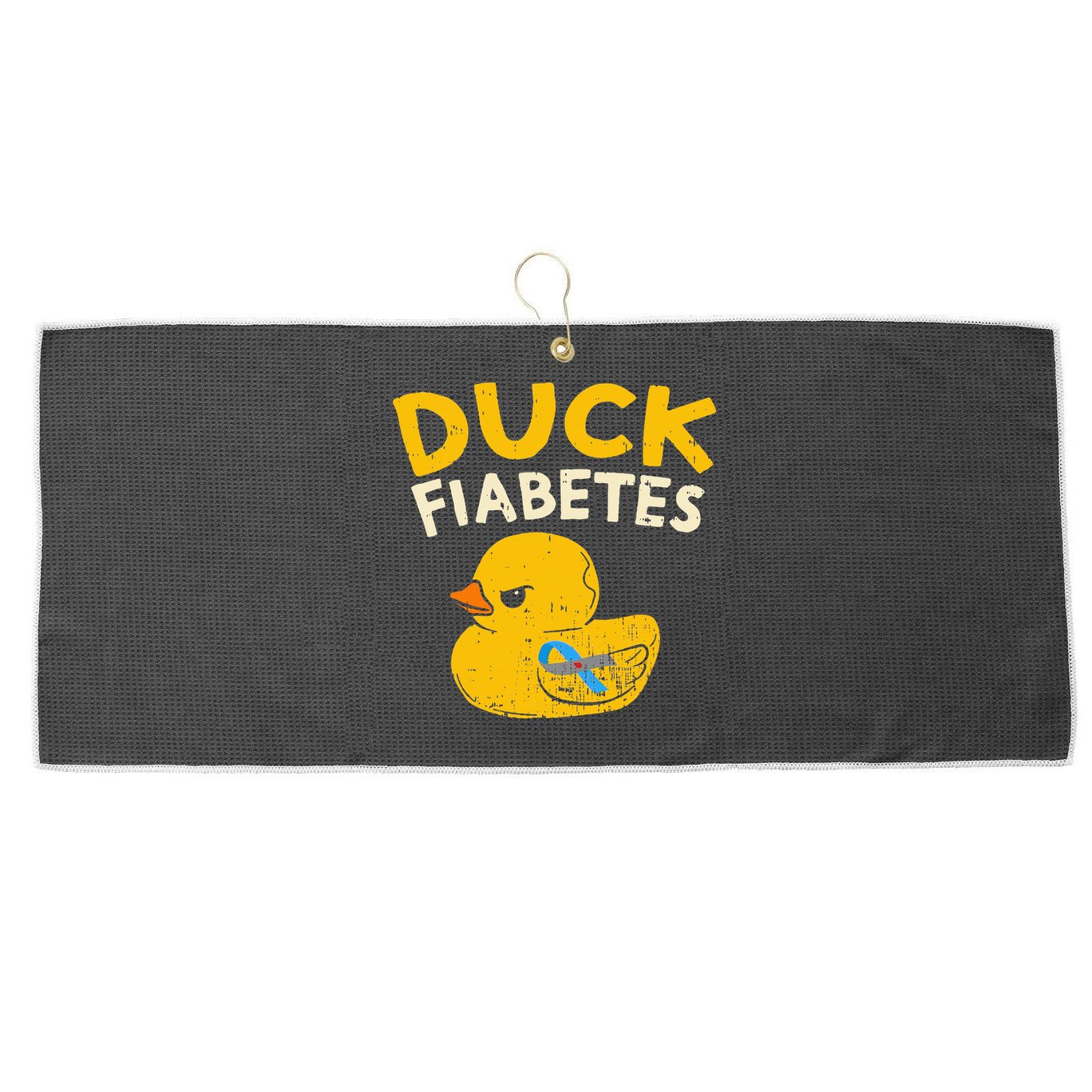 Diabetes Awareness I Duck Fiabetes I Cool Rubber Duck Large Microfiber Waffle Golf Towel