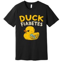 Diabetes Awareness I Duck Fiabetes I Cool Rubber Duck Premium T-Shirt