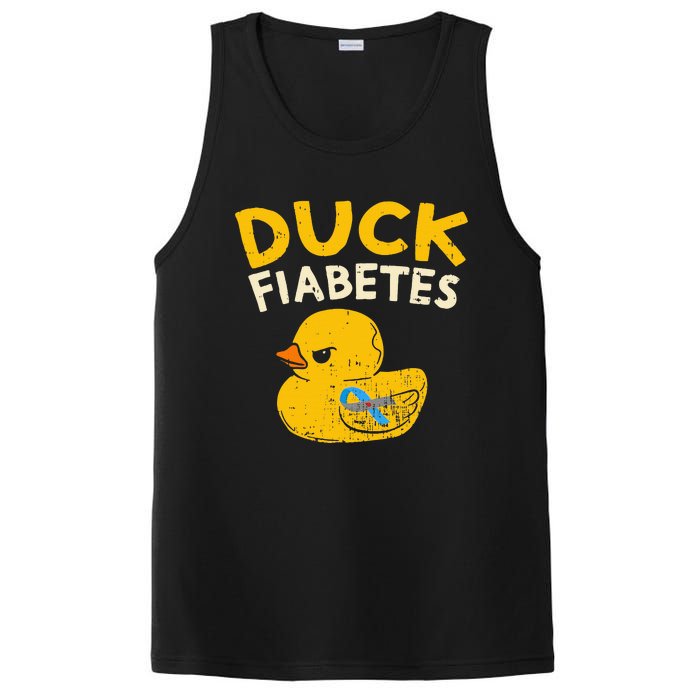 Diabetes Awareness I Duck Fiabetes I Cool Rubber Duck PosiCharge Competitor Tank