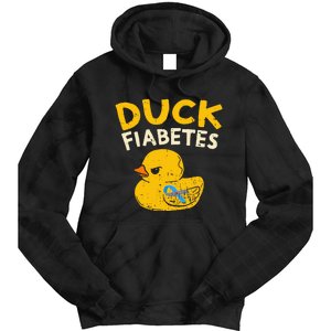 Diabetes Awareness I Duck Fiabetes I Cool Rubber Duck Tie Dye Hoodie