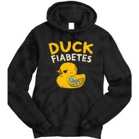 Diabetes Awareness I Duck Fiabetes I Cool Rubber Duck Tie Dye Hoodie