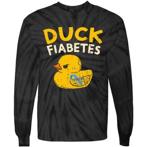 Diabetes Awareness I Duck Fiabetes I Cool Rubber Duck Tie-Dye Long Sleeve Shirt