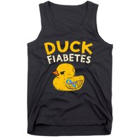 Diabetes Awareness I Duck Fiabetes I Cool Rubber Duck Tank Top