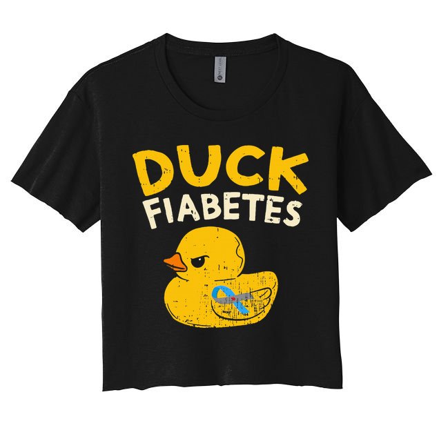 Diabetes Awareness I Duck Fiabetes I Cool Rubber Duck Women's Crop Top Tee