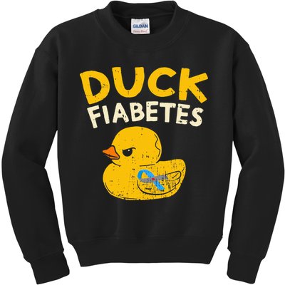 Diabetes Awareness I Duck Fiabetes I Cool Rubber Duck Kids Sweatshirt