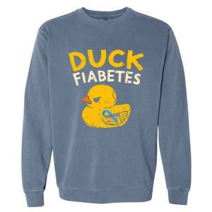 Diabetes Awareness I Duck Fiabetes I Cool Rubber Duck Garment-Dyed Sweatshirt