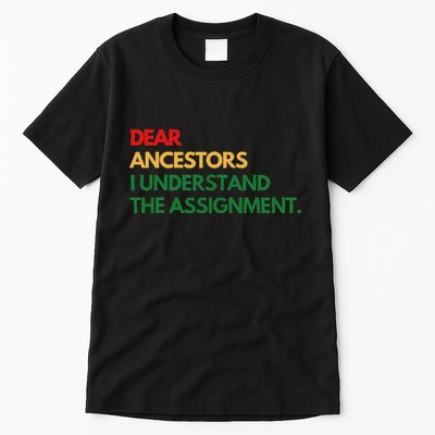 Dear Ancestors I Understand The Assignment Tall T-Shirt