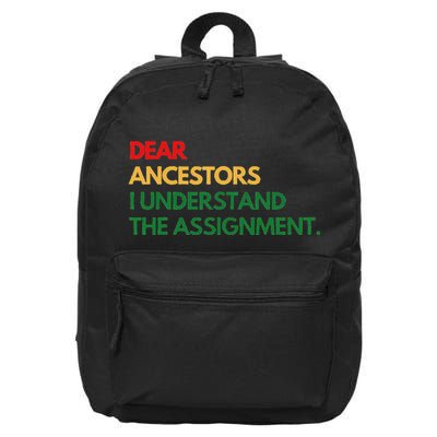 Dear Ancestors I Understand The Assignment 16 in Basic Backpack