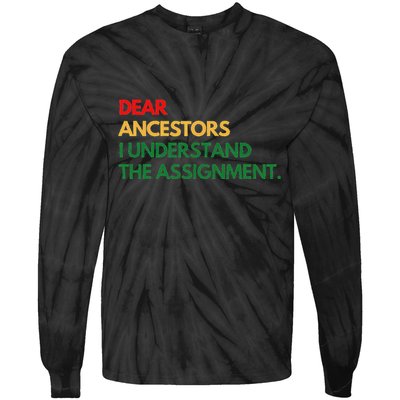 Dear Ancestors I Understand The Assignment Tie-Dye Long Sleeve Shirt
