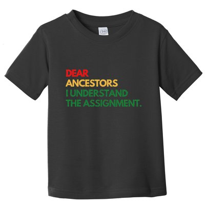 Dear Ancestors I Understand The Assignment Toddler T-Shirt