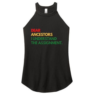 Dear Ancestors I Understand The Assignment Women's Perfect Tri Rocker Tank