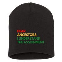 Dear Ancestors I Understand The Assignment Short Acrylic Beanie