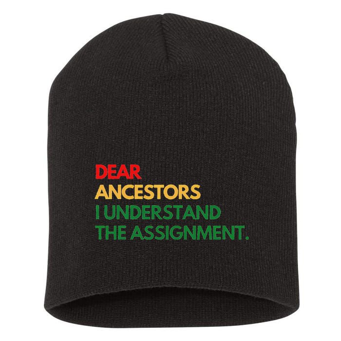Dear Ancestors I Understand The Assignment Short Acrylic Beanie