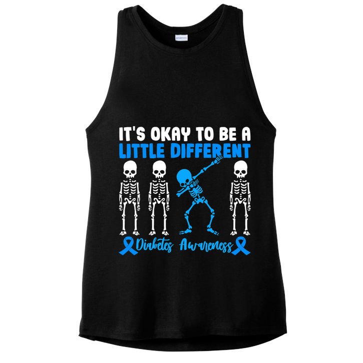 Diabetes Awareness It's Okay To Be A Different Ladies PosiCharge Tri-Blend Wicking Tank