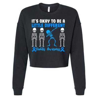 Diabetes Awareness It's Okay To Be A Different Cropped Pullover Crew
