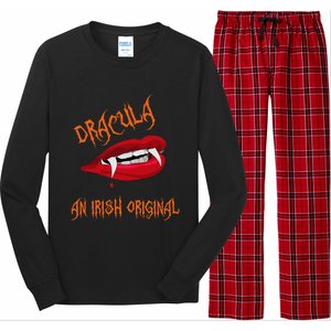 Dracula An Irish Original Spooky Halloween Vampire Fangs Long Sleeve Pajama Set