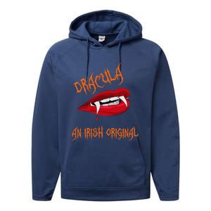 Dracula An Irish Original Spooky Halloween Vampire Fangs Performance Fleece Hoodie