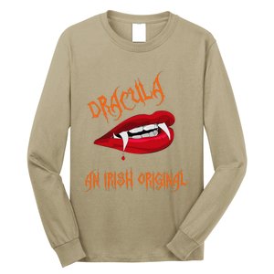 Dracula An Irish Original Spooky Halloween Vampire Fangs Long Sleeve Shirt