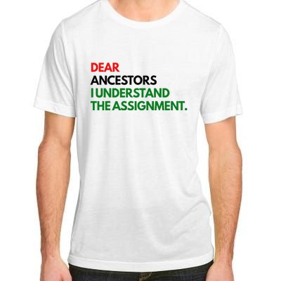 Dear Ancestors I Understand The Assignment Adult ChromaSoft Performance T-Shirt