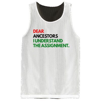 Dear Ancestors I Understand The Assignment Mesh Reversible Basketball Jersey Tank