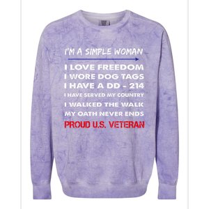 DD-214 Alumni In Black US Military Veteran Retired Colorblast Crewneck Sweatshirt