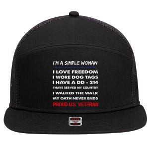 DD-214 Alumni In Black US Military Veteran Retired 7 Panel Mesh Trucker Snapback Hat