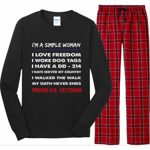 DD-214 Alumni In Black US Military Veteran Retired Long Sleeve Pajama Set