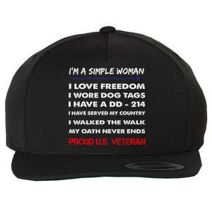 DD-214 Alumni In Black US Military Veteran Retired Wool Snapback Cap