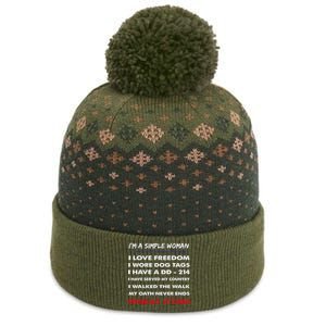 DD-214 Alumni In Black US Military Veteran Retired The Baniff Cuffed Pom Beanie