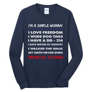 DD-214 Alumni In Black US Military Veteran Retired Tall Long Sleeve T-Shirt