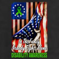 DISABILITY Awareness In This Family Nobody Fights Alone Classic 7 Panel Mesh Trucker Snapback Hat