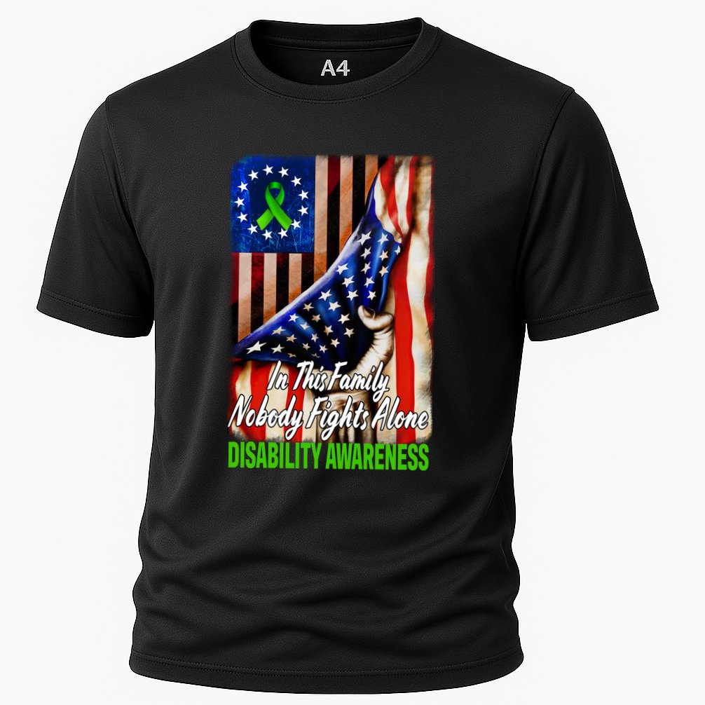 DISABILITY Awareness In This Family Nobody Fights Alone Classic Cooling Performance Crew T-Shirt