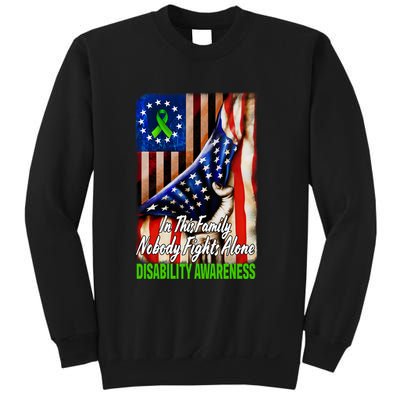 DISABILITY Awareness In This Family Nobody Fights Alone Classic Sweatshirt