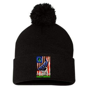 DISABILITY Awareness In This Family Nobody Fights Alone Classic Pom Pom 12in Knit Beanie