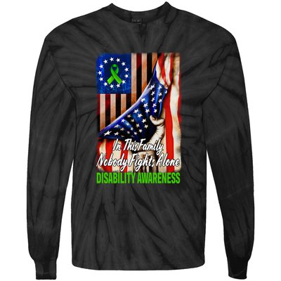DISABILITY Awareness In This Family Nobody Fights Alone Classic Tie-Dye Long Sleeve Shirt