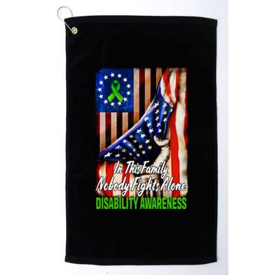 DISABILITY Awareness In This Family Nobody Fights Alone Classic Platinum Collection Golf Towel