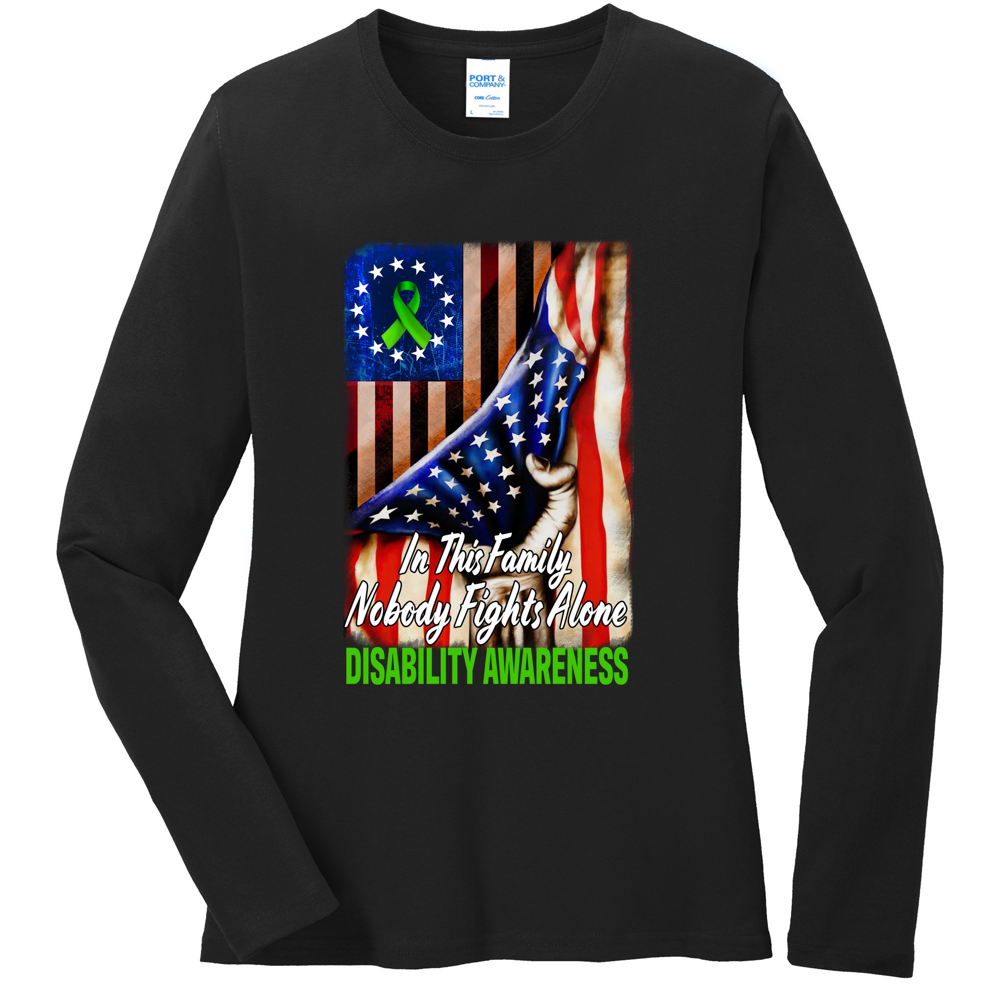 DISABILITY Awareness In This Family Nobody Fights Alone Classic Ladies Long Sleeve Shirt