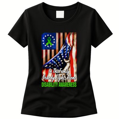 DISABILITY Awareness In This Family Nobody Fights Alone Classic Womens T-Shirt