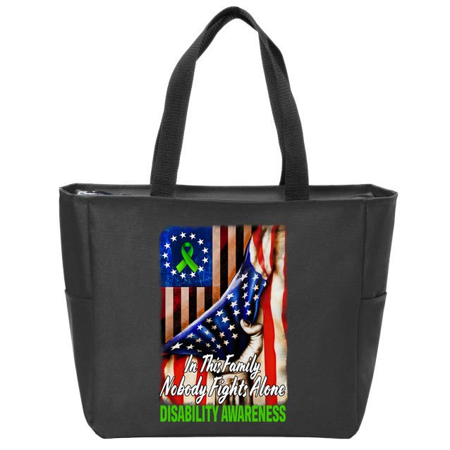 DISABILITY Awareness In This Family Nobody Fights Alone Classic Zip Tote Bag