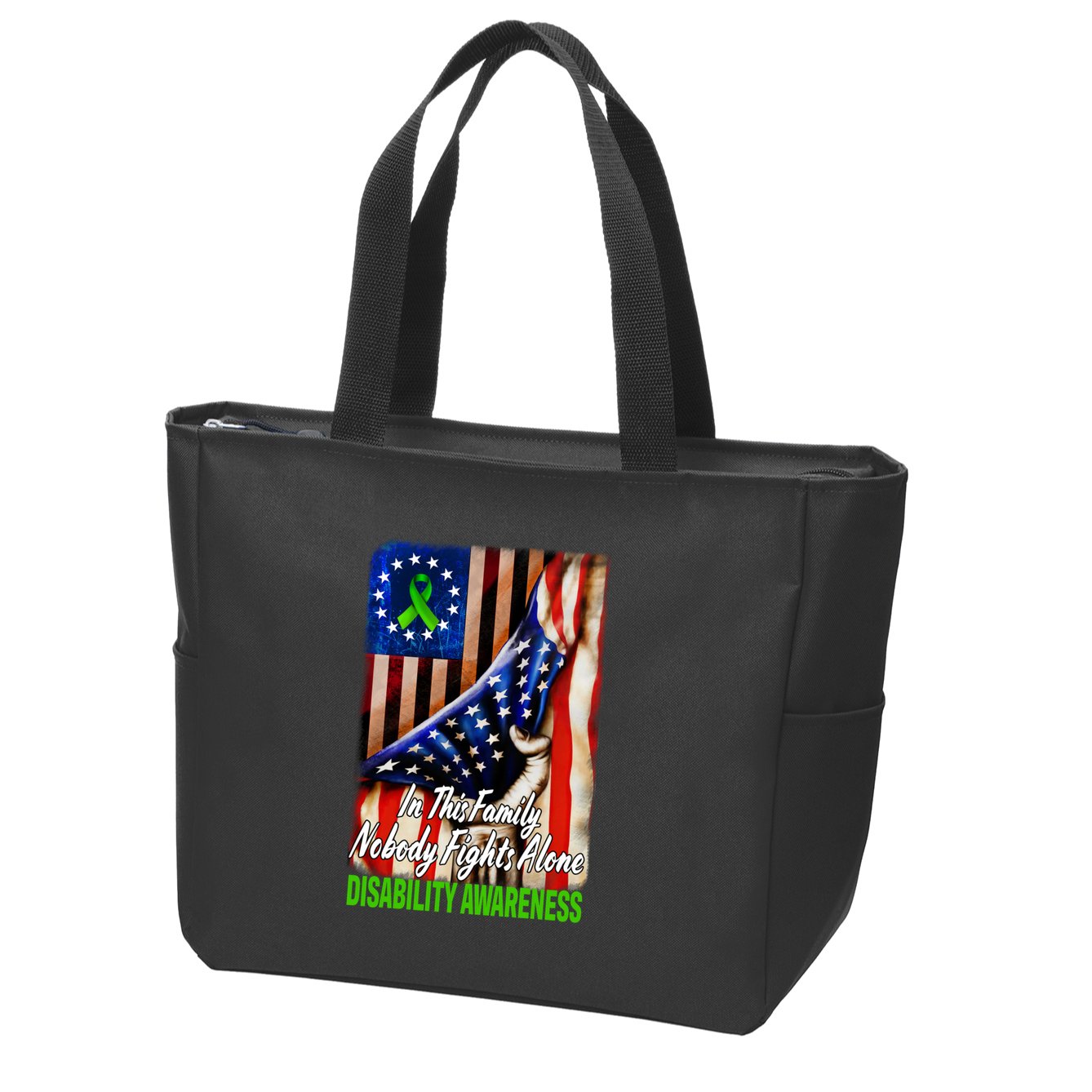 DISABILITY Awareness In This Family Nobody Fights Alone Classic Zip Tote Bag