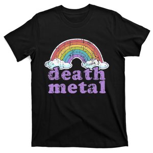 DEATH METAL Rainbow Funny Retro Vintage Love Music Metalhead  T-Shirt