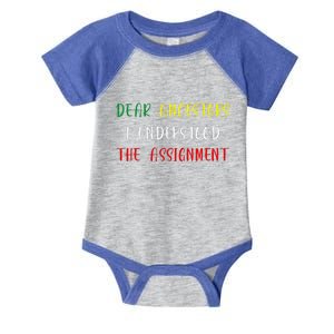 Dear Ancestors I Understood The Assignment Juneteenth Infant Baby Jersey Bodysuit