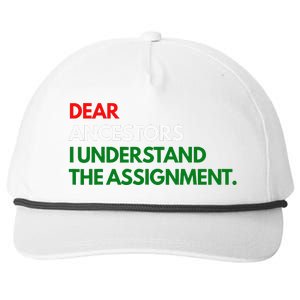 Dear Ancestors I Understand The Mission Snapback Five-Panel Rope Hat