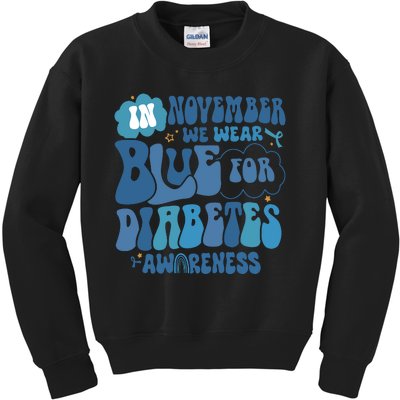 Diabetes Awareness In November Diabetes Month Blue Ribbon Kids Sweatshirt