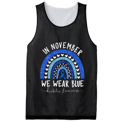 Diabetes Awareness In November We Wear Blue Mesh Reversible Basketball Jersey Tank