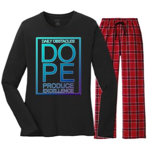 Daily Obstacles Produce Excellence DOPE Women's Long Sleeve Flannel Pajama Set 