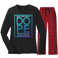 Daily Obstacles Produce Excellence DOPE Women's Long Sleeve Flannel Pajama Set 