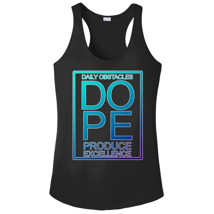 Daily Obstacles Produce Excellence DOPE Ladies PosiCharge Competitor Racerback Tank